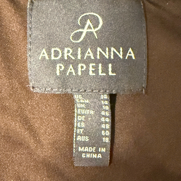 Adrianna Papell Women's Copper Sequin Off Shoulder Dress Size 14 EUC - Picture 8 of 11
